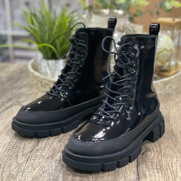 🆕 Chunky Sole Moto Biker Boots 90s Style Y2K Platform Fashion Combat - Picture 9 of 14